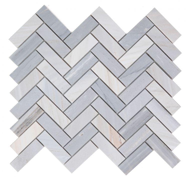Herringbone Italian Blue 11 x 12.5 Mosaic Tile