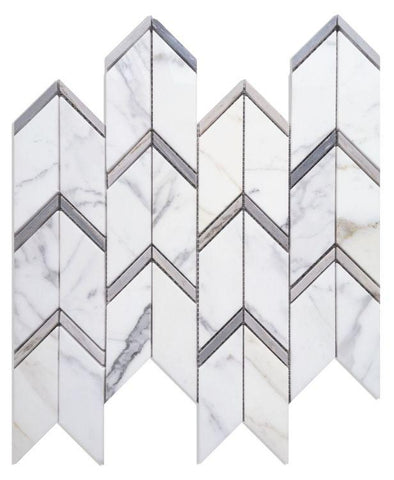 Arrow Sky 12 x 12.75 Calacatta Gold and Palissandro Blue Marble