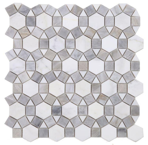 Aether Dusk 11.5 x 12 Calacatta marble Mixed with Bardiglio Marble