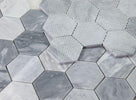 Hexagon Mix Grey 3 x 3 10.25 x 11.75 Mosaic Tile