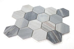 Hexagon Italian Blue 3 x 3 10.25 x 11.75 Mosaic Tile