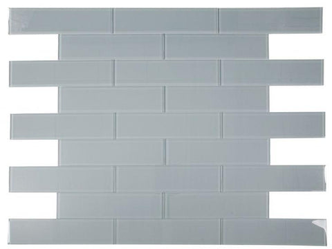 Lucy Grey 4 x 16 Grey Subway Glass tile