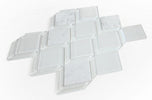 Howlite 10 x 13.25 Carrara Marble Mix With Glass Mosaic Tile