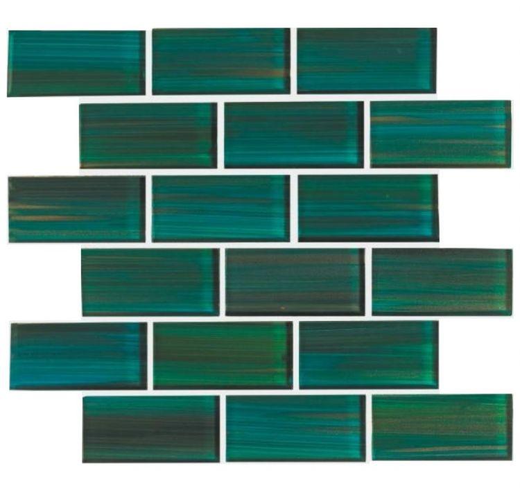 Forest Green 12 x 12 Glass Subway Tile