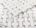 Cross White 12 x 12 Carrara White Basket Weave Mosaic Tile