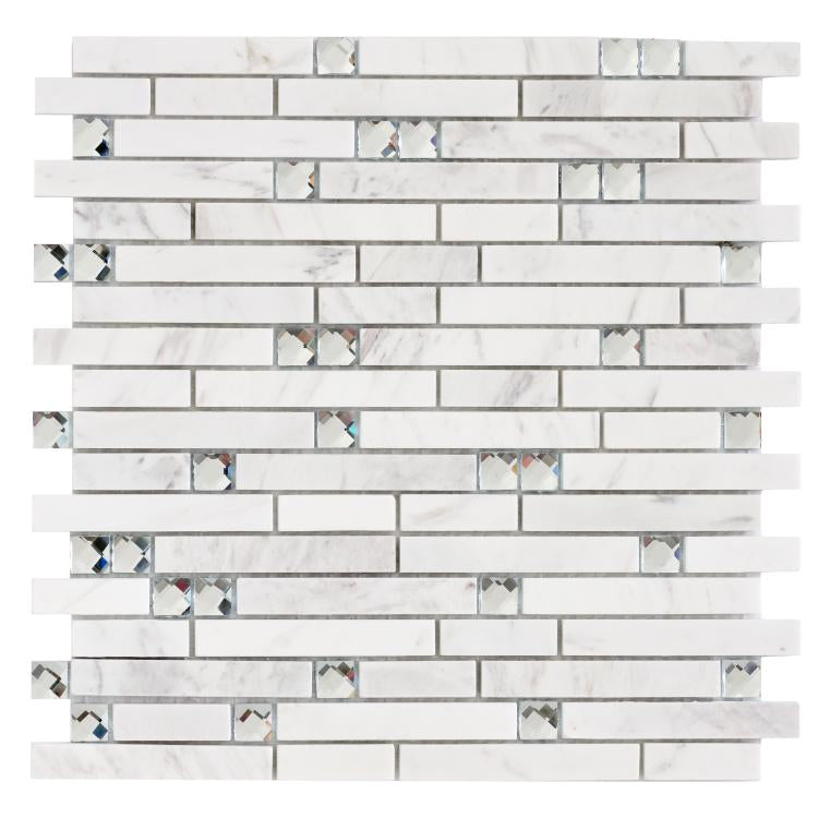 Crystal Carrara Stack 11.75 x 12 Mosaic Tile