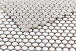Penny Round Fancy White 11.5 x 11.5 Porcelain Mosaic Tile