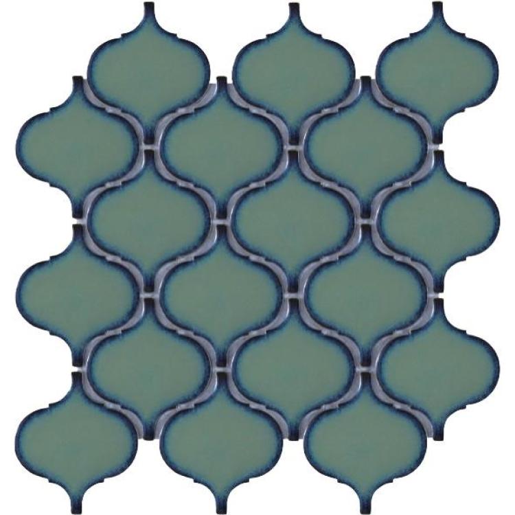 Hulu Green 9.75 x 9.75 Porcelain Mosaic Tile