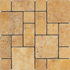 Gold Tumbled Travertine Mini Pattern Mosaic Tile (Non-Interlocking)