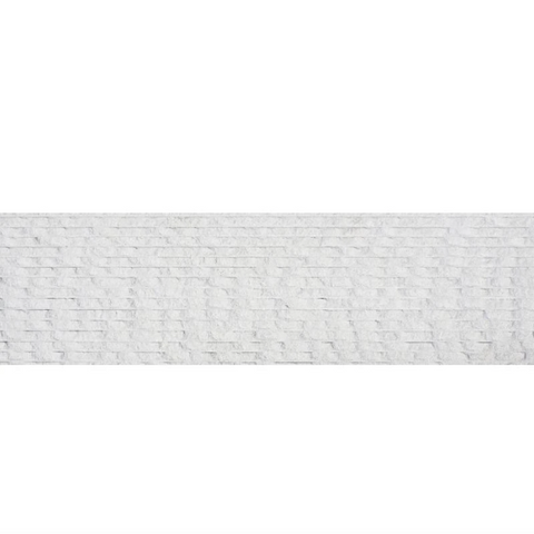 6"x24" White Pearl (Lymra) Combed Brushed Ledger Panel ( HONED )