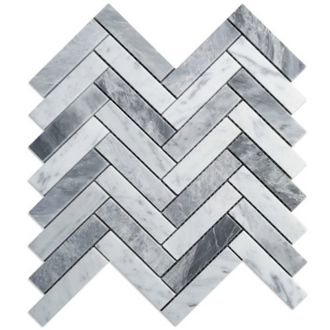 Herringbone City Grey 11.25 x 11.25 Mosaic Tile
