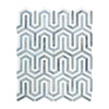 Thassos White Polished Marble Berlinetta Mosaic Tile (Thassos w/ Blue-Gray)
