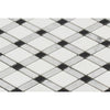 Bianco Carrara Honed Marble Lattice Mosaic Tile (Thassos + Carrara + Black)