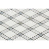 Bianco Carrara Honed Marble Lattice Mosaic Tile (Thassos + Carrara + Blue-Gray)