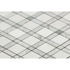 Bianco Carrara Honed Marble Lattice Mosaic Tile (Thassos + Carrara + Ming Green)