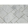 Bianco Carrara Honed Marble Mini Versailles Pattern Mosaic Tile