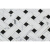 Bianco Carrara Honed Marble Tripleweave Mosaic Tile (w/ Black)
