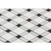 Bianco Carrara Polished Marble Lattice Mosaic Tile (Thassos + Carrara + Black)