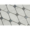 Bianco Carrara Polished Marble Octave Mosaic Tile (w/ Blue-Gray Dots)