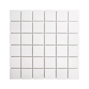 2x2 Bianco Dolomite Marble Mosaic Tile