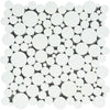 Thassos White Honed Marble Bubbles Mosaic Tile