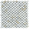 Calacatta Gold Honed Marble Raindrop Mosaic Tile