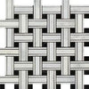 Oriental White Honed Marble Tripleweave Mosaic Tile (w/ Black)