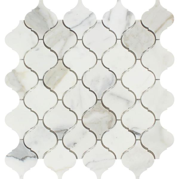 Calacatta Gold Polished Marble Lantern Mosaic Tile