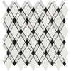 Thassos White Polished Marble Lattice Mosaic Tile (Thassos + Carrara + Black)