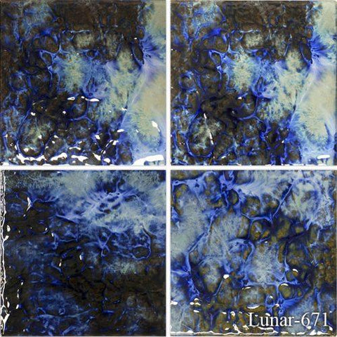 Lunar Blue Bend 6 x 6 Pool Tile Series