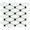 Thassos White Polished Marble Octave Mosaic Tile w/ Black Dots