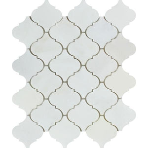 Oriental White Polished Marble Lantern Mosaic Tile