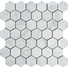2 x 2 Polished Bianco Carrara Marble Hexagon Mosaic Tile