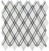 Bianco Carrara Polished Marble Lattice Mosaic Tile (Thassos + Carrara + Blue-Gray)