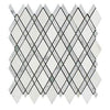 Bianco Carrara Polished Marble Lattice Mosaic Tile (Thassos + Carrara + Blue-Gray)