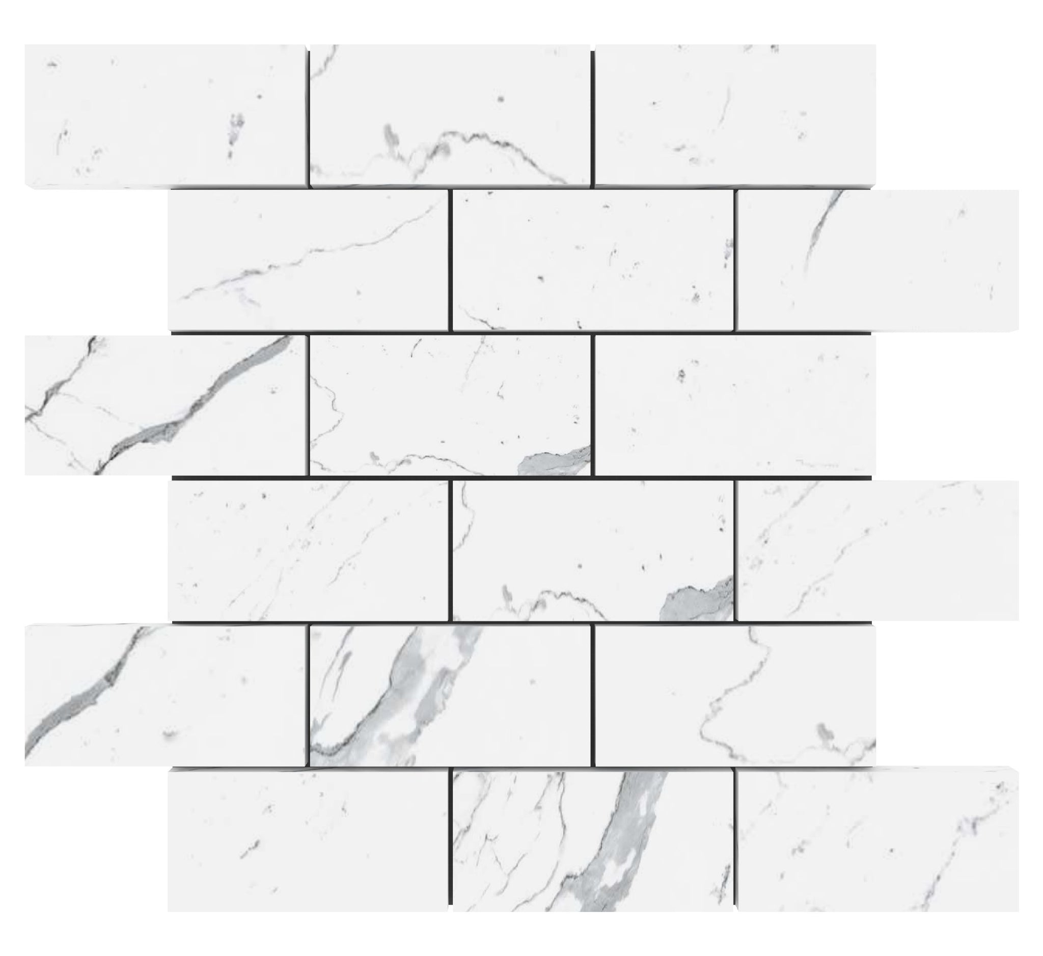 2x4 Statuario Marble Brick Mosaic Tile