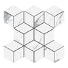 Statuario 3D Rhombus Marble Mosaic Tile