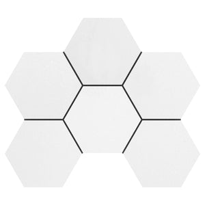 4x4 Thassos White Hexagon Polished Mosaic Tile