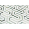 Thassos White Honed Marble Berlinetta Mosaic Tile (Thassos w/ Ming Green)