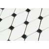 Thassos White Polished Marble Octave Mosaic Tile w/ Black Dots