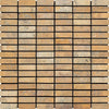 5/8 x 2 Tumbled Gold Travertine Single-Strip Mosaic Tile